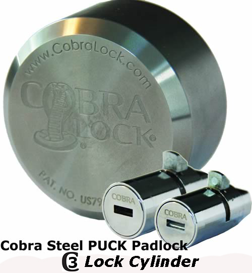 Cobra Lock® Universal PUCK Padlock W/Cobra C3 Cylinder - Image 3
