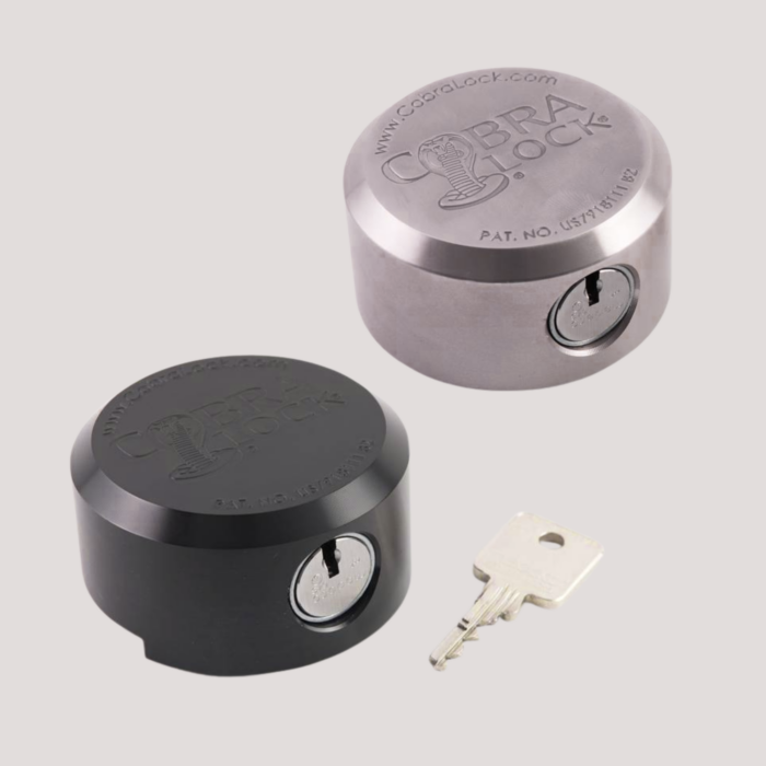 Cobra aluminum Universal PUCK padlock with ABLOY cylinder